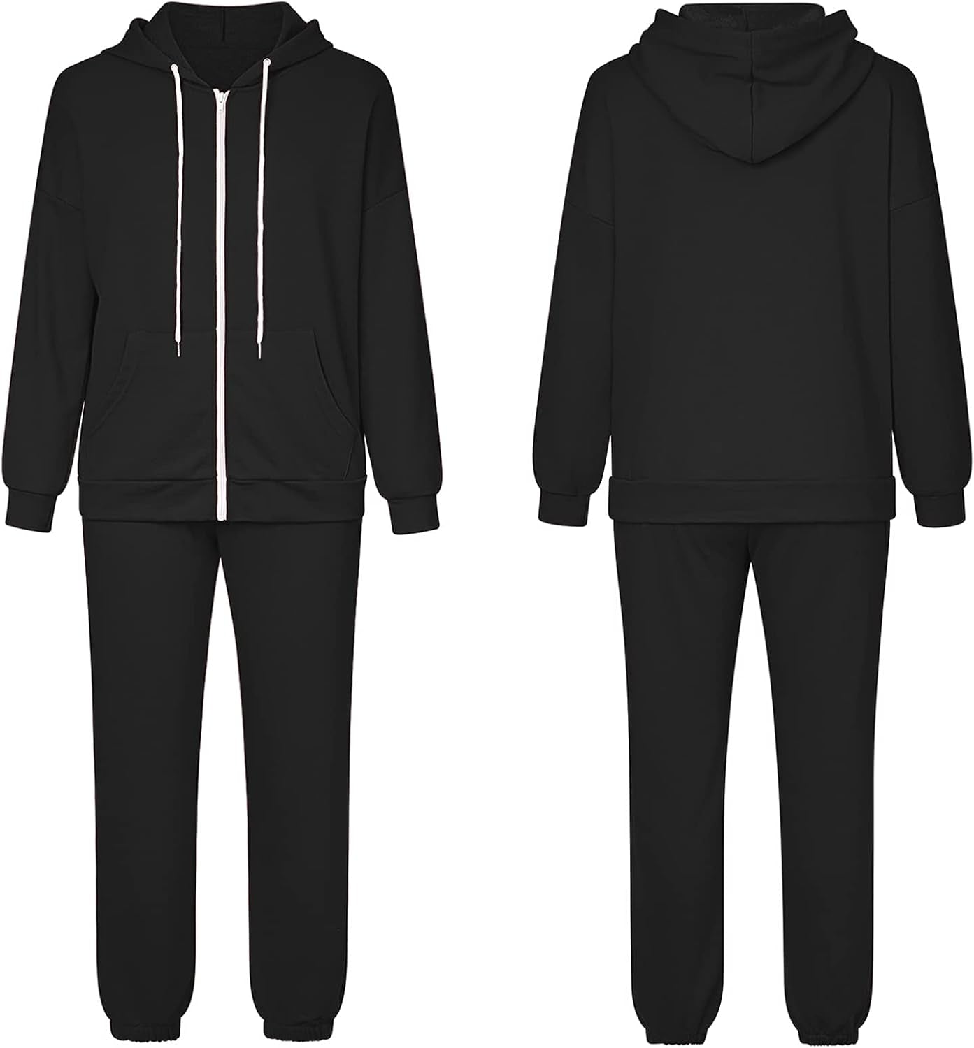Womens Fall Tracksuit Zip up Hoodie and Sweatpants Set 2 Pieces Sweatsuits Jogger Sets with Pockets
